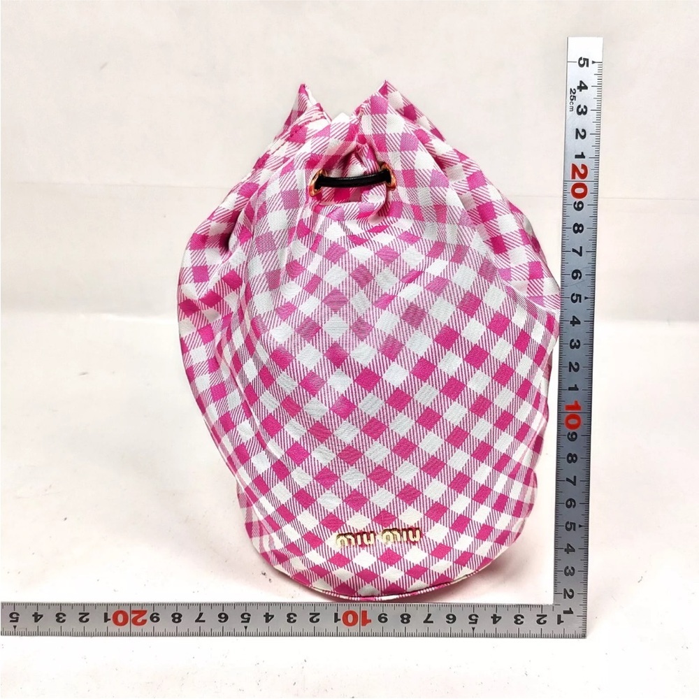 Miu Miu Cosmetic Pouch Bag  Pink Nylon - Picture 2 of 13